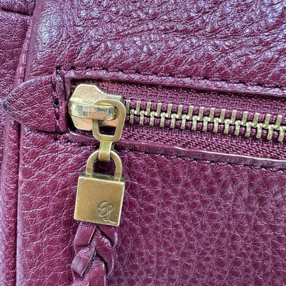 Elliott Lucca Gwen Crossbody Bag Pebbled Leather Burgundy Cabernet Purse - Picture 4 of 15